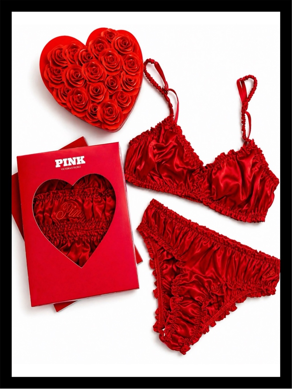 💕P҉I҉N҉K҉ VS Silky Flutter Bralette & Panty Set NWT💕